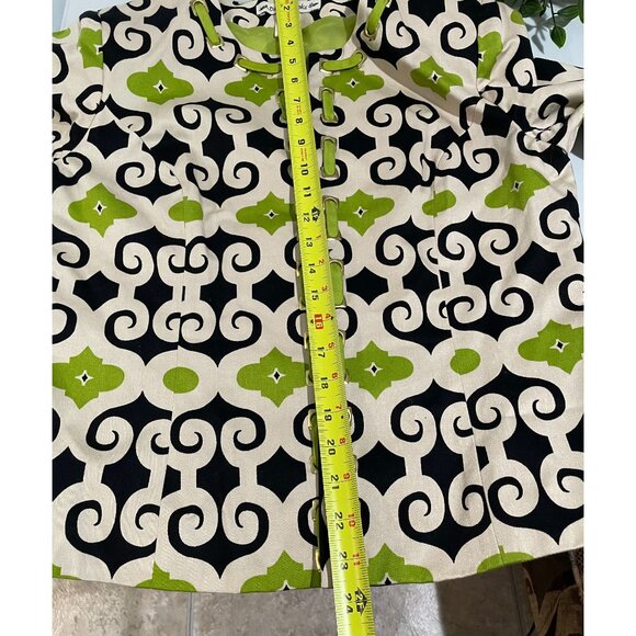 David Brooks Blazer Womens Size M Beige Green Black Geometric Pattern - Picture 13 of 16